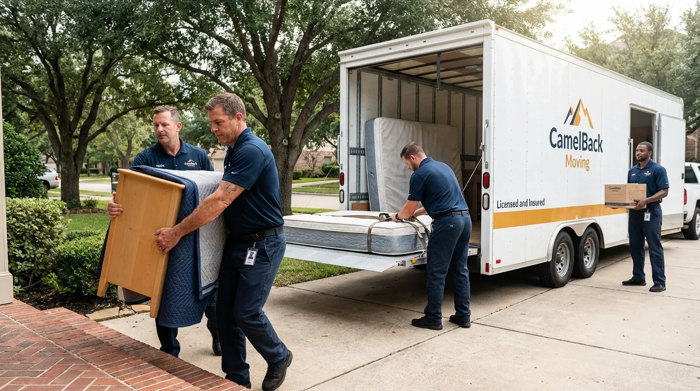 Crew loading residential truck for cross-state move from Greenfield, OH